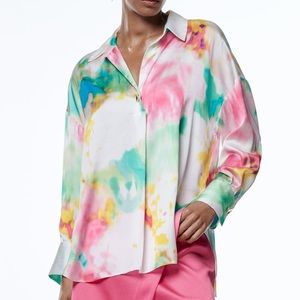 Tie dye silky blouse